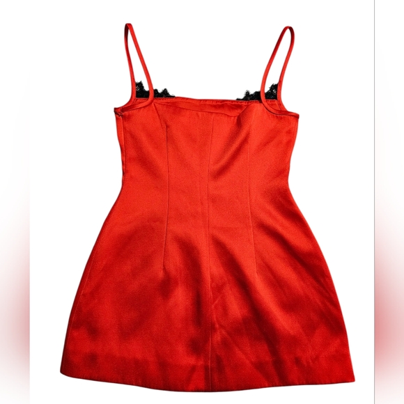 SIR Poppy Tangerine Contoured Sexy Mini Dress With Lace Detail, RTR, Size 2 - Picture 2 of 7